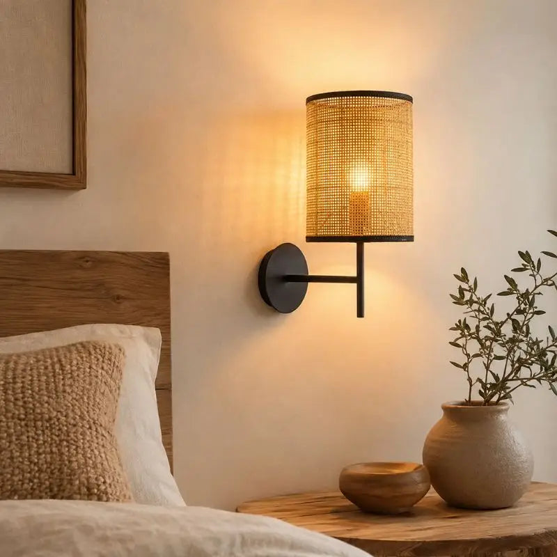 Applique Murale Rotin Chambre - 26 x 36 cm