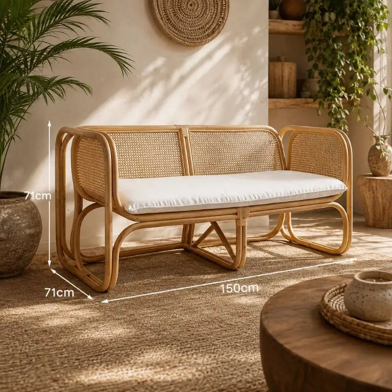 Canapé en Rotin et Bambou - 150 cm