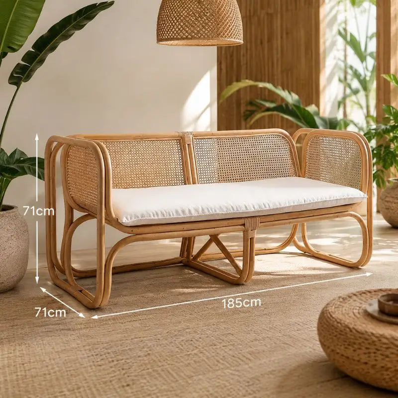 Canapé en Rotin et Bambou - 185 cm
