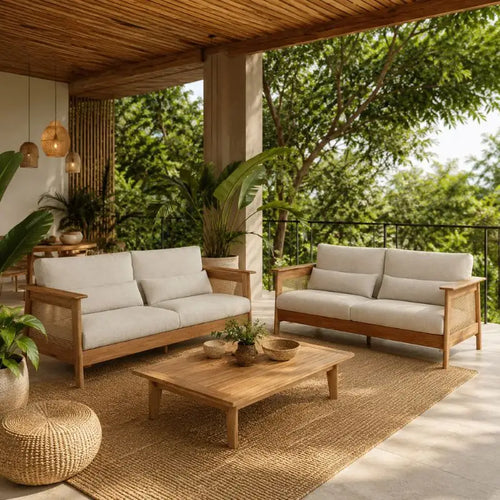 Canapé Rotin Intérieur - 202 x 96 x 66 cm