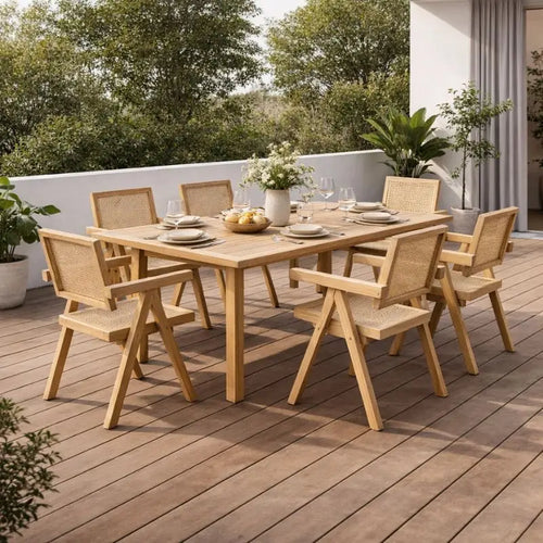Chaise en Rotin et Bois