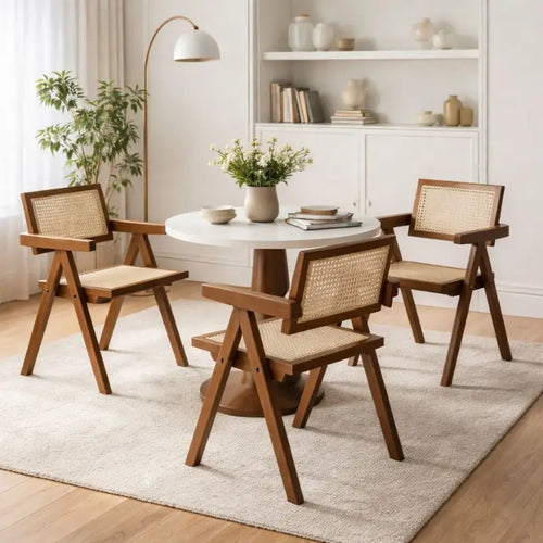 Chaise en Rotin et Bois Massif