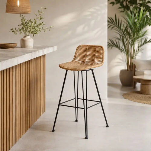 Chaise Haute en Rotin - 48 × 54 × 95 cm