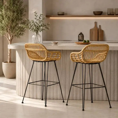Chaise Haute Rotin - 56 x 53 x 89 cm