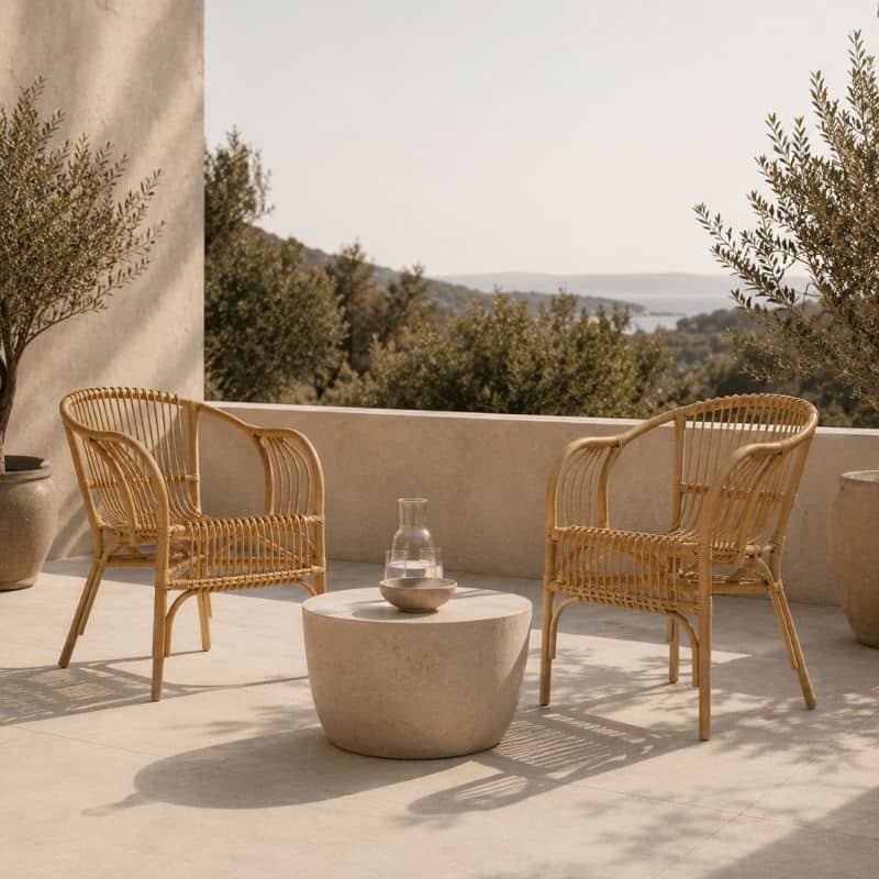Chaise Jardin Rotin Naturel