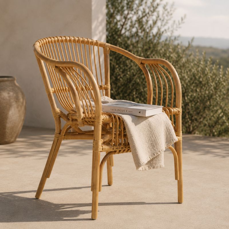 Chaise Jardin Rotin Naturel