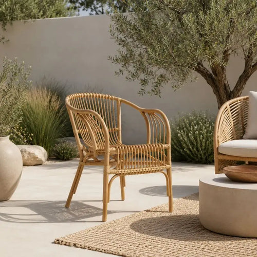 Chaise Jardin Rotin Naturel - Beige