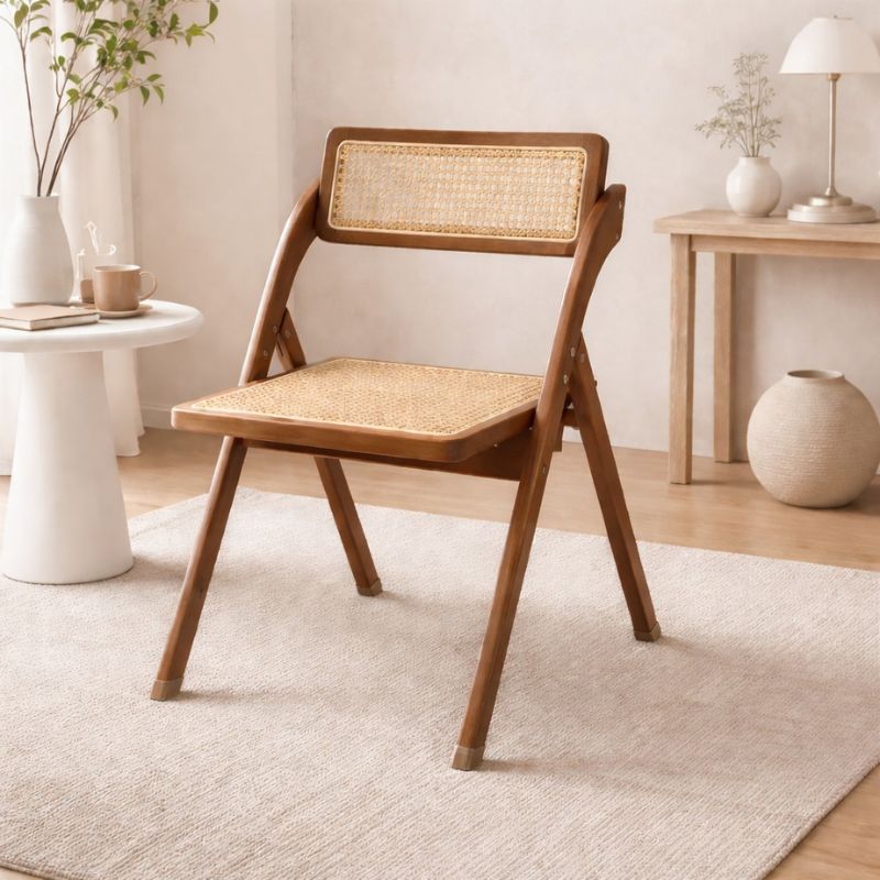 Chaise Pliable Rétro en Rotin