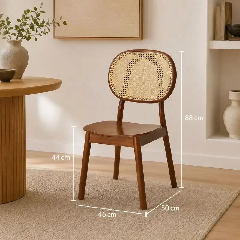 Chaise Rotin Bois - Marron