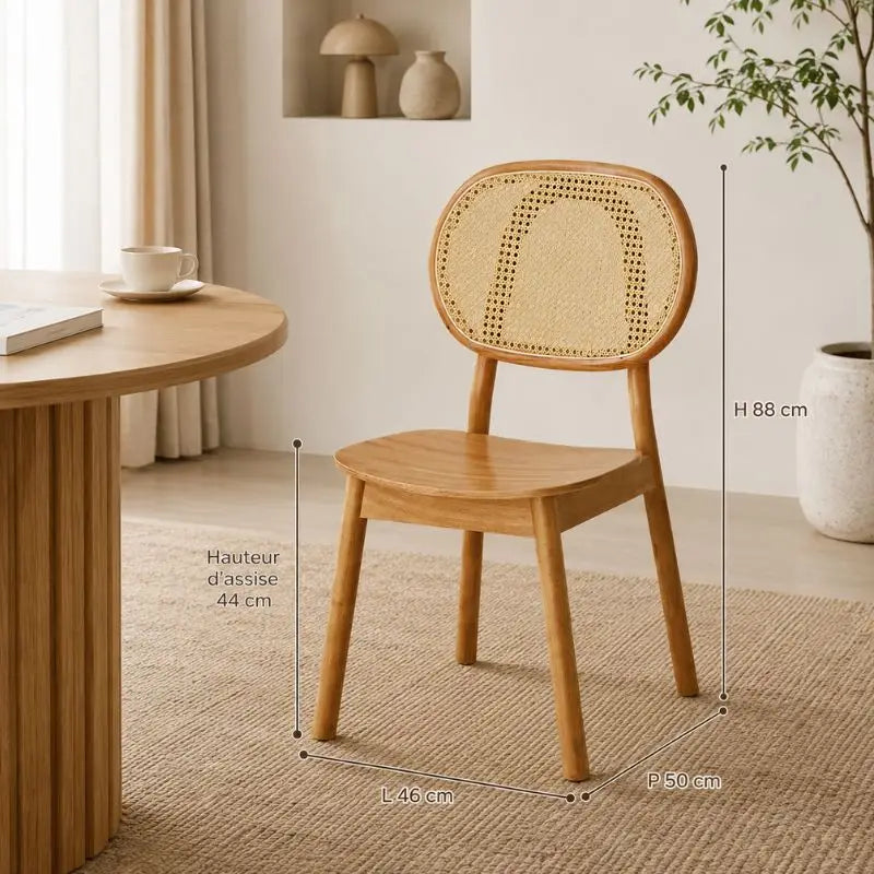 Chaise Rotin Bois - Marron clair
