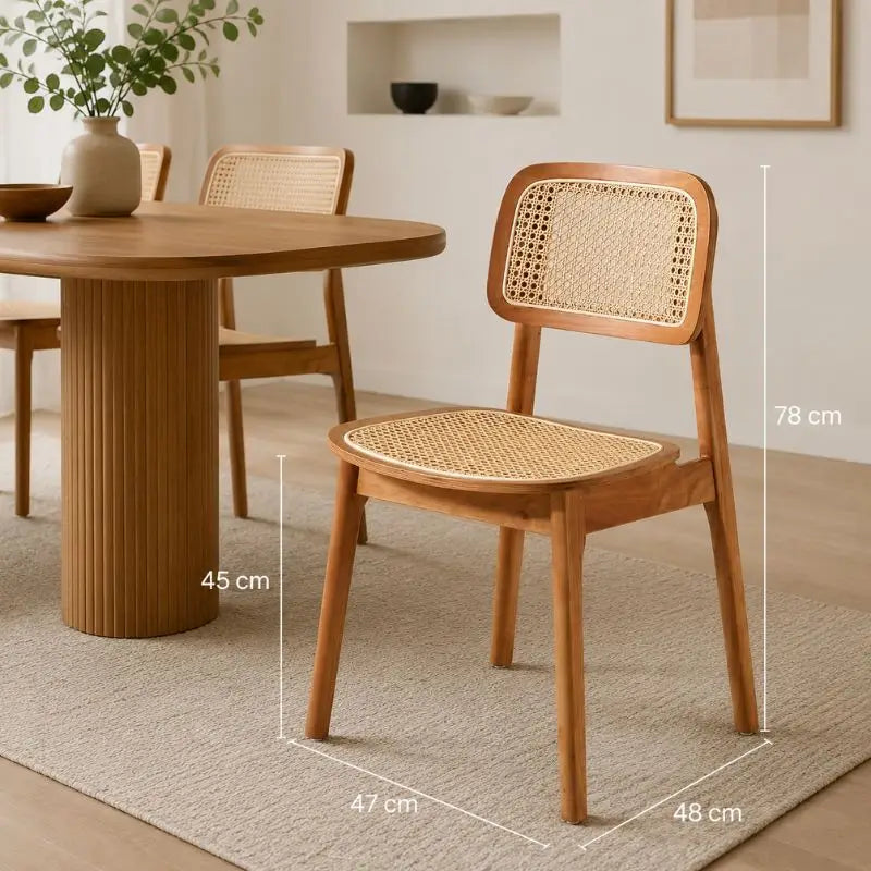 Chaise Rotin et Bois - Marron clair