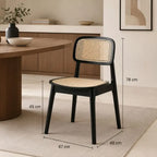 Chaise Rotin et Bois - Noir