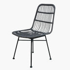 Chaise Rotin pour Salle à Manger - Gris