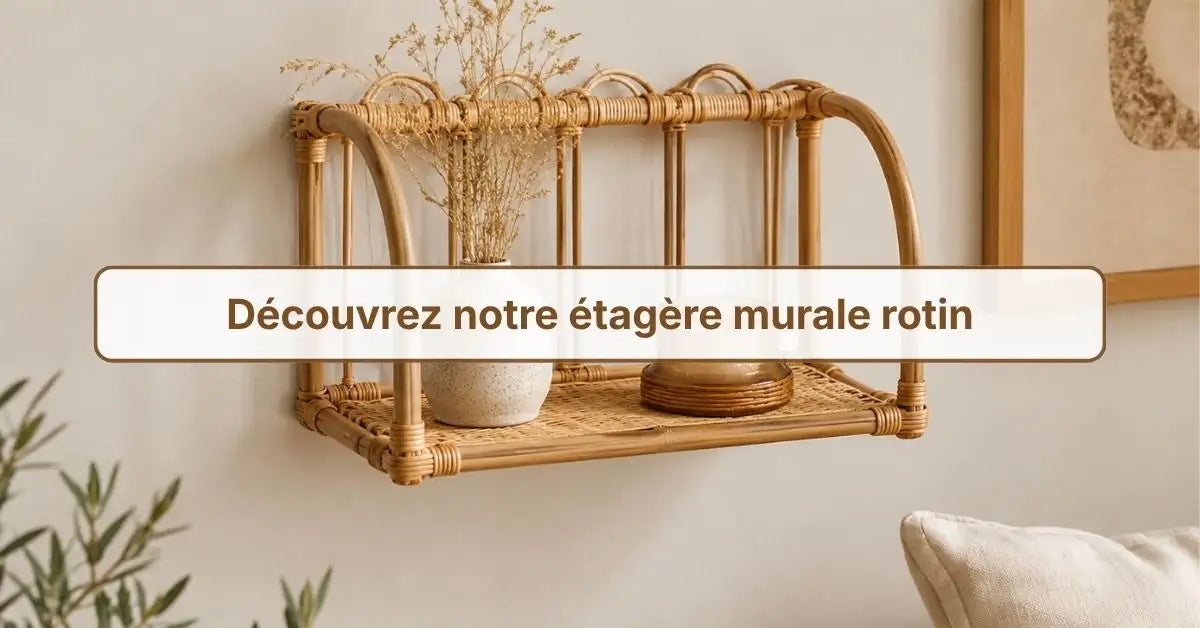 Etagère Murale Rotin