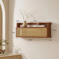 Étagère Murale Rotin Vintage - 60 x 24 x 13 cm