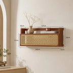 Étagère Murale Rotin Vintage - 60 x 24 x 13 cm