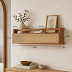 Étagère Murale Rotin Vintage - 90 x 24 x 13 cm