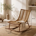 Fauteuil Bascule Rotin - Beige / 130 × 64 × 98 cm