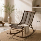 Fauteuil Bascule Rotin - Marron / 130 × 64 × 98 cm
