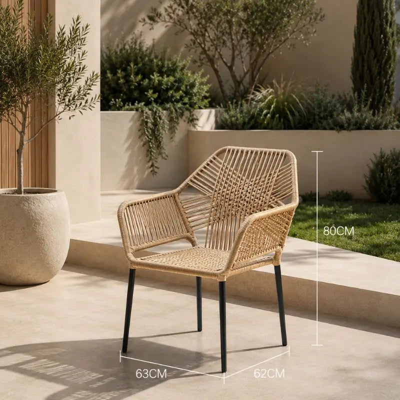 Fauteuil de Jardin en Rotin - 63 x 62 x 80 cm