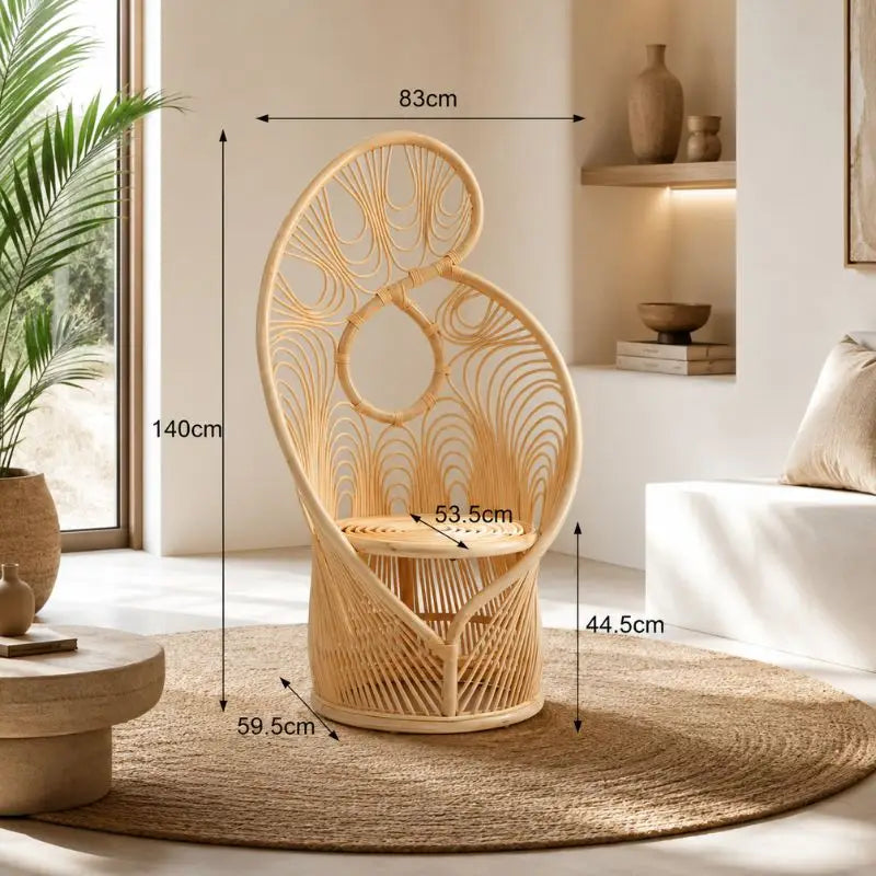 Fauteuil en Rotin Design - 83 x 59.5 x 140 cm