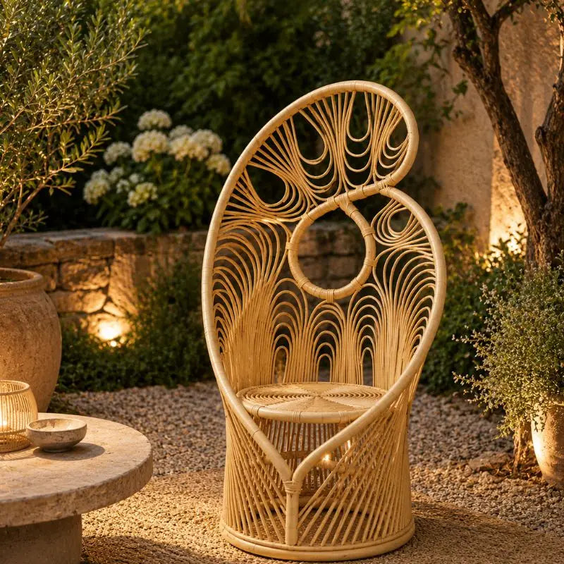Fauteuil en Rotin Design - 83 x 59.5 x 140 cm