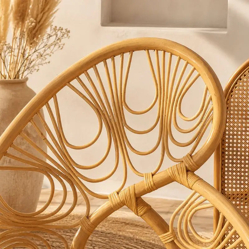 Fauteuil en Rotin Design - 83 x 59.5 x 140 cm