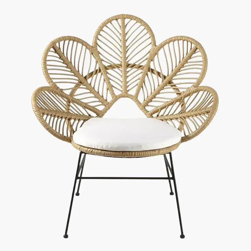 Fauteuil en Rotin en Forme de Fleur