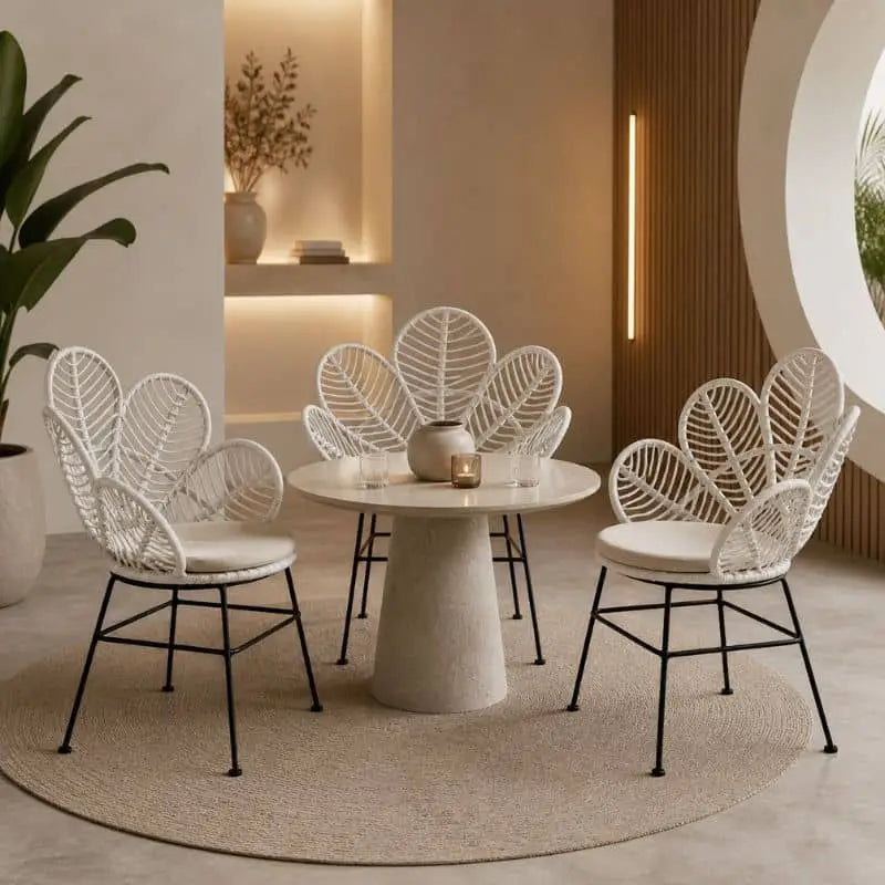 Fauteuil en Rotin en Forme de Fleur
