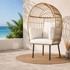 Fauteuil en Rotin en Forme d’Œuf - 95 x 80 x 155 cm
