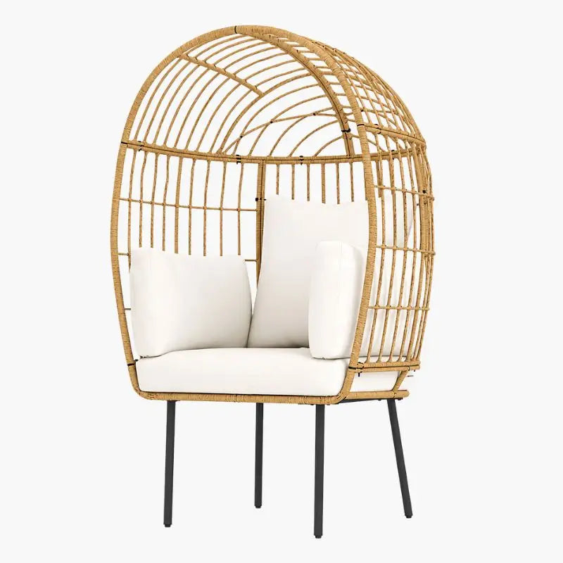 Fauteuil en Rotin en Forme d’Œuf - 95 x 80 x 155 cm