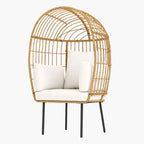 Fauteuil en Rotin en Forme d’Œuf - 95 x 80 x 155 cm