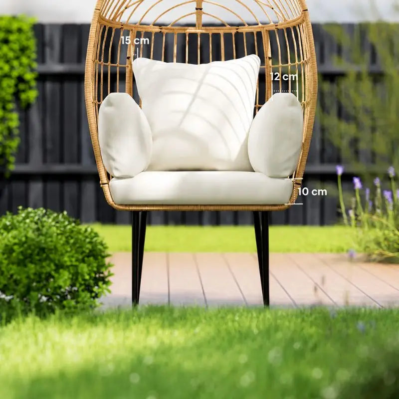 Fauteuil en Rotin en Forme d’Œuf - 95 x 80 x 155 cm