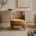 Fauteuil en Rotin pour Salon - 69 x 62 x 45 cm