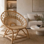Fauteuil en Rotin Rond - Beige