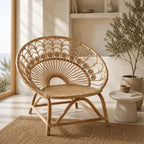 Fauteuil en Rotin Rond - Beige