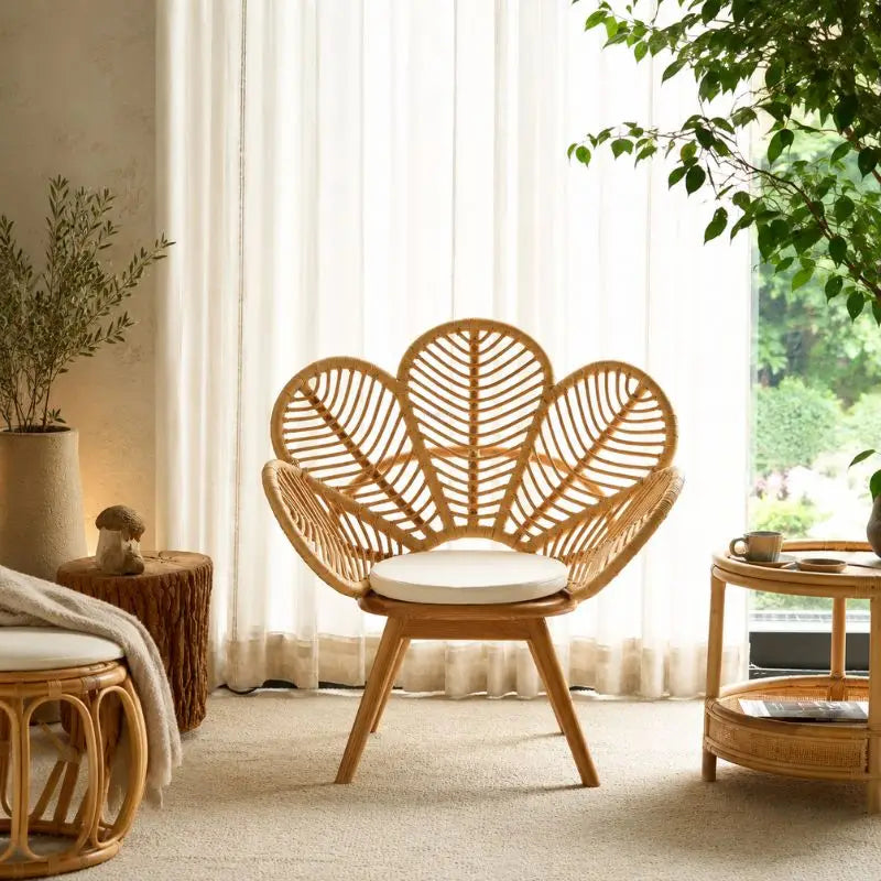 Fauteuil Fleur Rotin - 60 x 60 x 103 cm