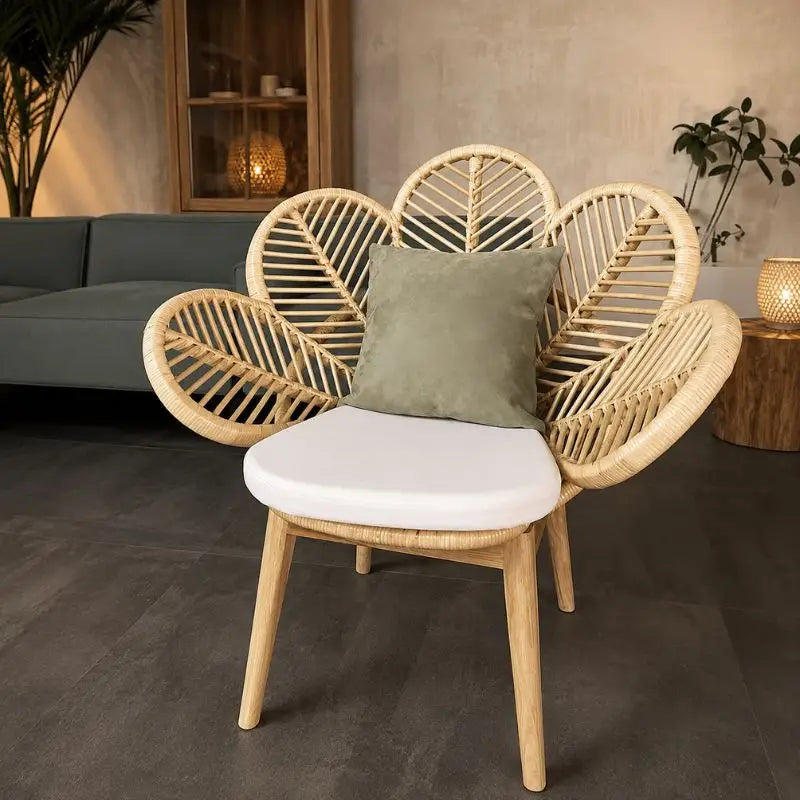 Fauteuil Fleur Rotin - 60 x 60 x 103 cm