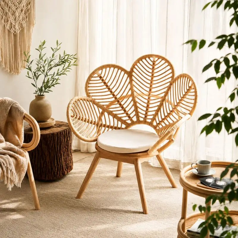 Fauteuil Fleur Rotin - 60 x 60 x 103 cm