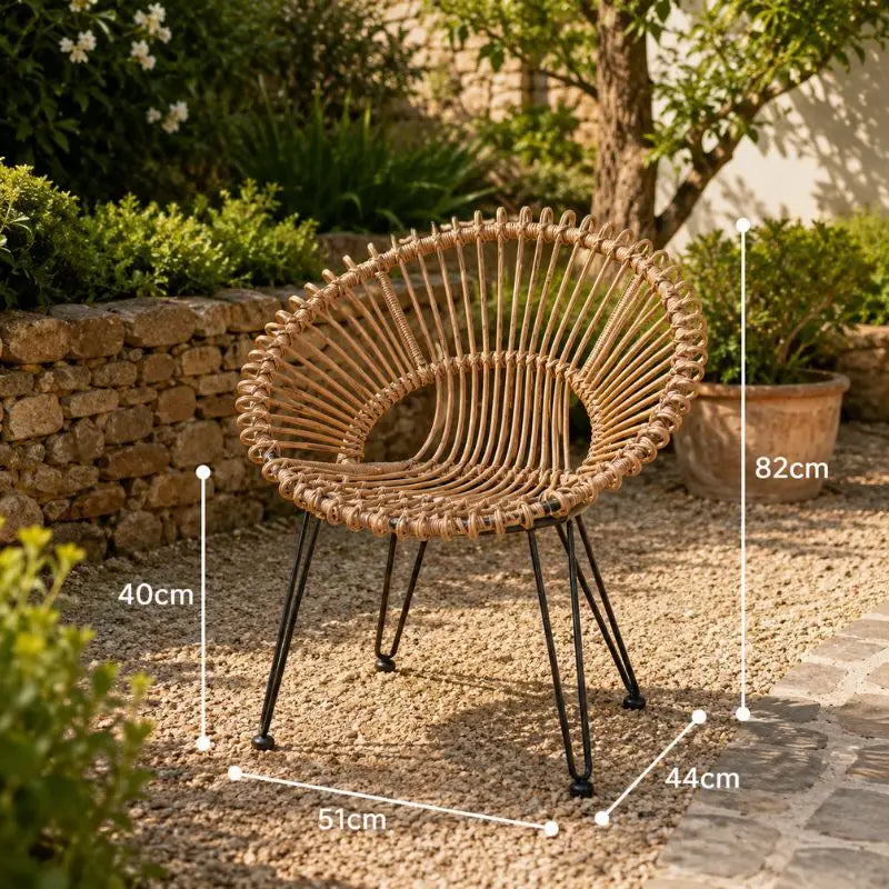 Fauteuil Jardin Rotin - 57 x 65 x 83 cm