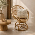 Fauteuil Pivotant en Rotin - 80 x 80 x 85 cm