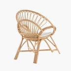 Fauteuil Rond en Rotin - 60 x 43 x 83 cm