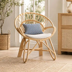 Fauteuil Rond en Rotin - 60 x 43 x 83 cm