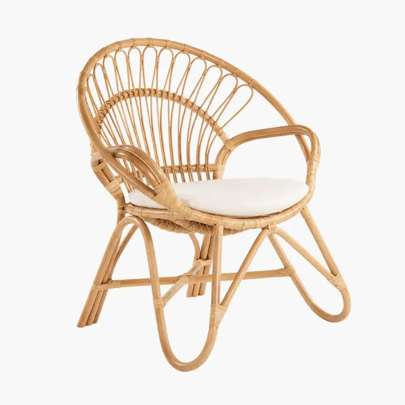 Fauteuil Rond en Rotin - 60 x 43 x 83 cm
