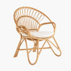Fauteuil Rond en Rotin - 60 x 43 x 83 cm