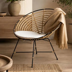 Fauteuil Rond Rotin - 78 x 72 x 76 cm