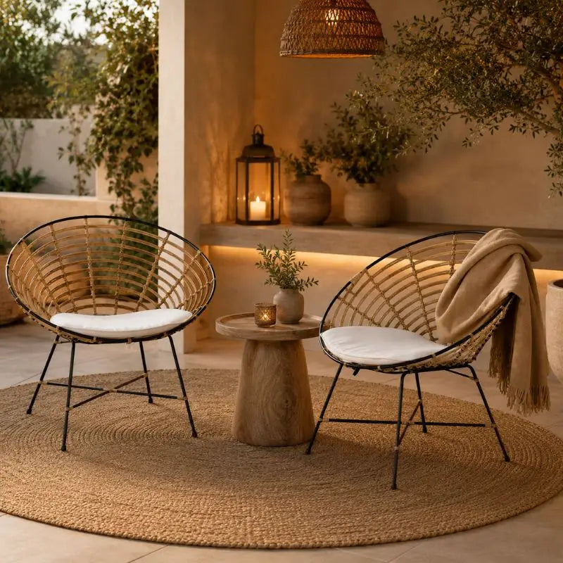 Fauteuil Rond Rotin - 78 x 72 x 76 cm