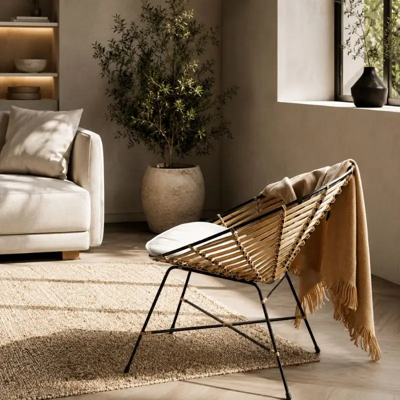 Fauteuil Rond Rotin - 78 x 72 x 76 cm