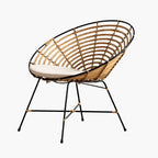 Fauteuil Rond Rotin - 78 x 72 x 76 cm