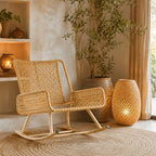 Fauteuil Rotin à Bascule - 90 x 60 x 83 cm